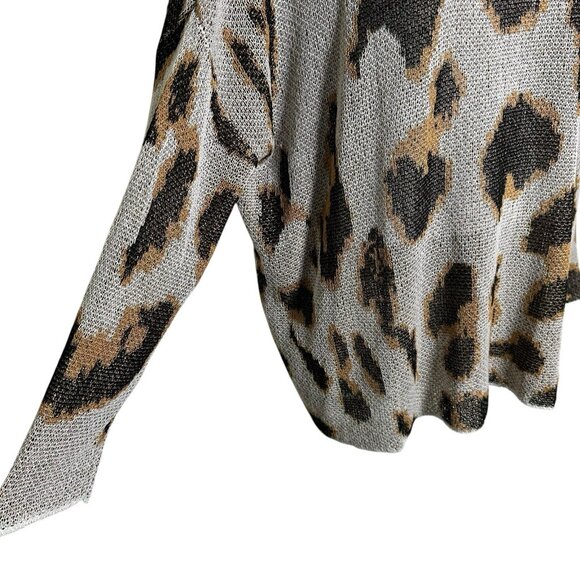 Amoli Medium Animal Leopard Print Mesh Tunic Top Blouse Long Sleeve Gold Mobwife - Picture 7 of 11